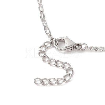 Alloy Tassel Pendant 304 Stainless Steel Mixed Chain Necklaces NJEW-JN05882-1