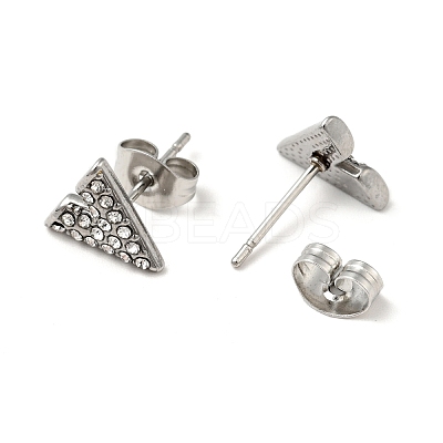 Crystal Rhinestone Triangle Stud Earrings with 316 Surgical Stainless Steel Pins EJEW-A081-08P-1