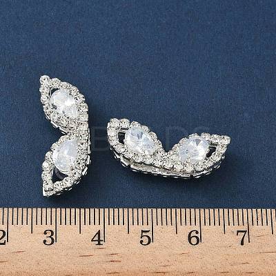 Brass Micro Pave Cubic Zirconia Beads KK-S336-09S-C-1