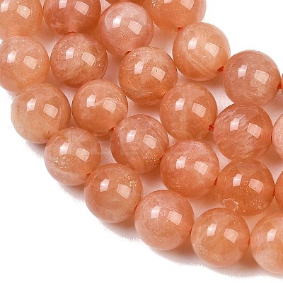 Natural Sunstone Beads Strands G-G342-A02-7mm-1
