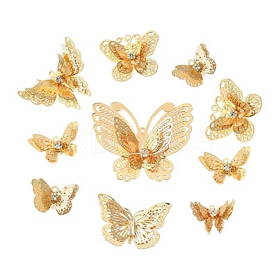 16Pcs 8 Styles Brass Pendants KK-CJ0002-58-1
