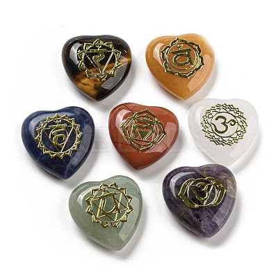 7 Chakra Natural Gemstone Beads Sets G-F761-01-1