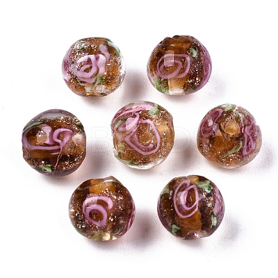 Handmade Gold Sand Lampwork Beads LAMP-S194-001E-1