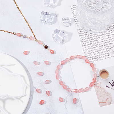 2 Strands Cherry Quartz Glass Beads Strands G-FH0002-40-1
