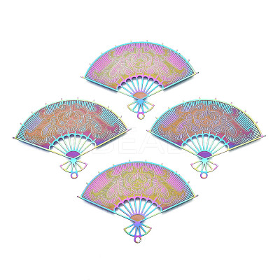 Ion Plating(IP) 304 Stainless Steel Filigree Pendants X-STAS-T057-60-1