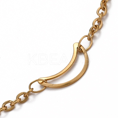304 Stainless Steel Cable Chain Anklets AJEW-H104-05G-1