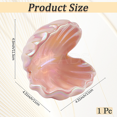 Shell Shape Porcelain Jewelry Plate AJEW-WH20080-08B-1