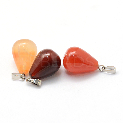 Teardrop Natural Carnelian Pendants G-Q435-12-1