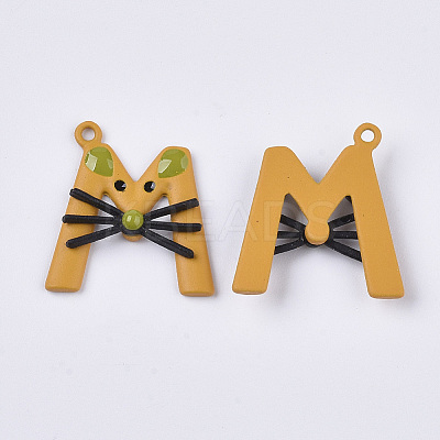 Spray Painted Alloy Pendants PALLOY-N0149-02C-1