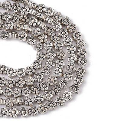 Tibetan Style Flower Alloy Bead Strands TIBEB-O007-01-NR-1