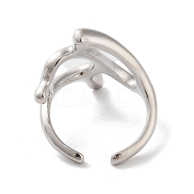 Rack Plating Brass Cuff Rings RJEW-D025-07P-1