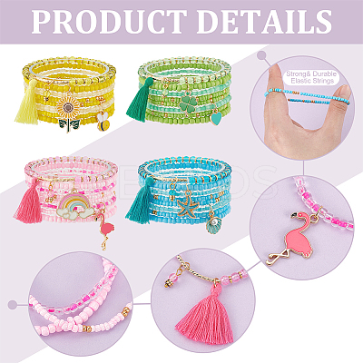 32Pcs 32 Style Glass Seed Beaded Stretch Bracelets Set BJEW-BC0001-08-1