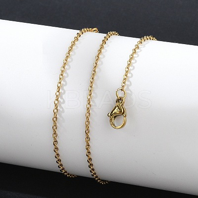 304 Stainless Steel Cable Chains Necklace for Men Women NJEW-N050-A03-G15-1