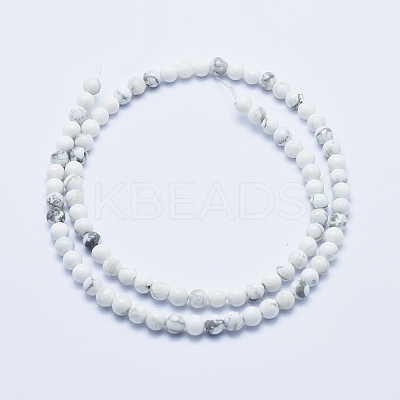 Natural Howlite Beads Strands X-G-P353-01-4mm-1