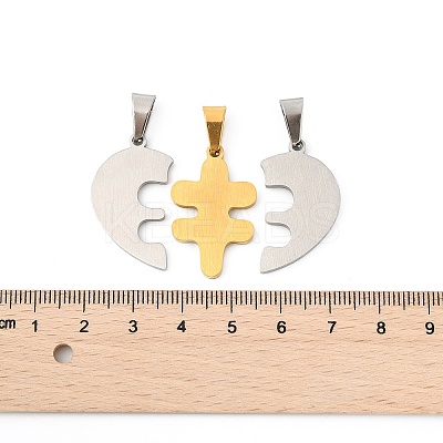 304 Stainless Steel Rhinestone Pendant STAS-U040-12GP-1