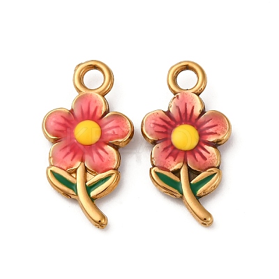 304 Stainless Steel Enamel Pendants STAS-Q363-10A-G-1