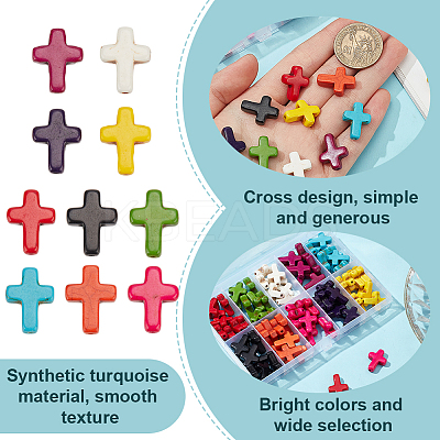 100Pcs 10 Colors Synthetic Turquoise Beads Strands TURQ-AR0001-51-1