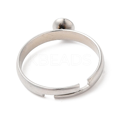 Tarnish Resistant Adjustable 304 Stainless Steel Finger Ring STAS-K255-16P-1