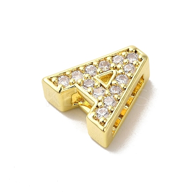 Brass Micro Pave Cubic Zirconia Beads KK-H487-25G-01-1