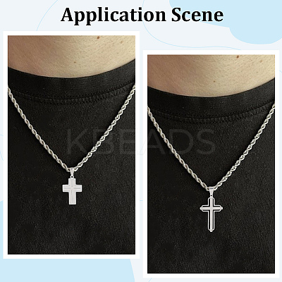 2Pcs 2 Styles 304 Stainless Steel Pendants STAS-BBC0007-71-1