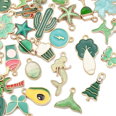 30Pcs 30 Style Alloy Enamel Pendants ENAM-YW0002-10-1