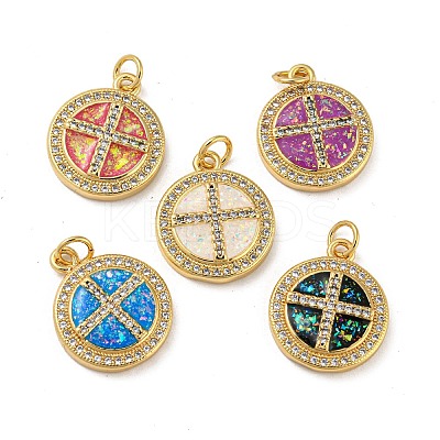 Brass Micro Pave Cubic Zirconia KK-K356-13G-1