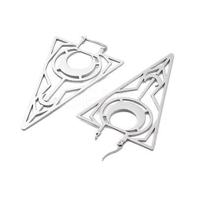 304 Stainless Steel Triangle Hoop Earrings LS-EJEW-M031-01P-1