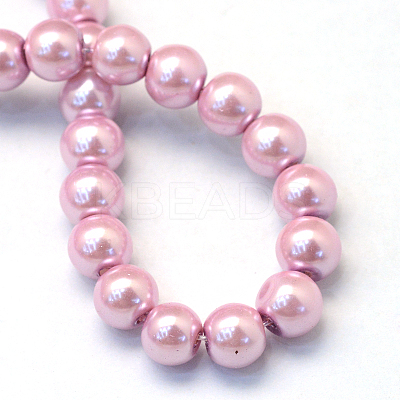 Baking Paint Pearlized Glass Pearl Round Bead Strands HY-Q003-10mm-47-1