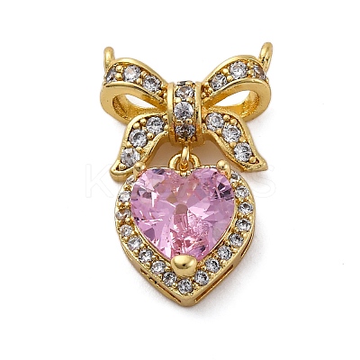 Brass Micro Pave Cubic Zirconia Pendants KK-V009-24G-1