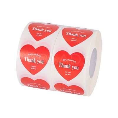 2Roll Heart with Thank You Roll Stickers DIY-TA0013-58C-1