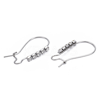 304 Stainless Steel Hoop Earrings Findings Kidney Ear Wires STAS-N092-138B-01-1