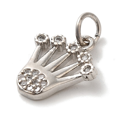 Brass Micro Pave Cubic Zirconia Pendants KK-C072-39P-1