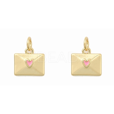 Brass Enamel Charms KK-P338-31G-02-1