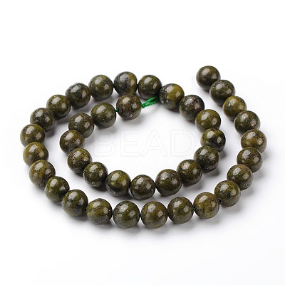 Natural Epidote Round Beads Strands G-L383-07-8mm-1