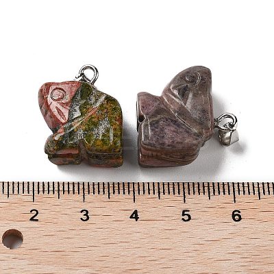 Natural & Synthetic Mixed Gemstone Pendants G-B068-12P-1