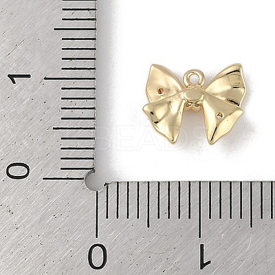 Brass Micro Pave Clear Cubic Zirconia Charms KK-Z065-06G-1