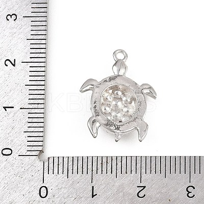 Turtle Brass ABS Imitation Pearl Pendants KK-I352-04B-P-1