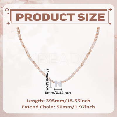 1Pc Glass Rondelle Beaded Necklaces NJEW-LP0007-23N-1