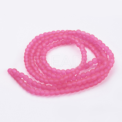 Baking Paint Transparent Glass Bead Strands GLAA-S031-4mm-35-1