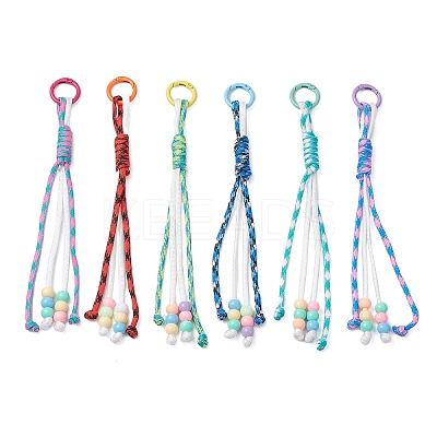 6Pcs Polyester & Spandex Parachute Cord Pendant Decorations HJEW-JM03794-1