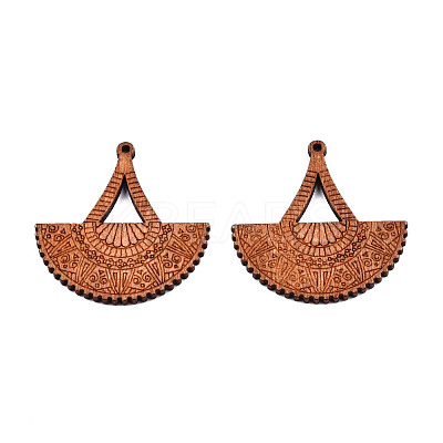Spray Painted Wooden Pendants WOOD-N006-196-1
