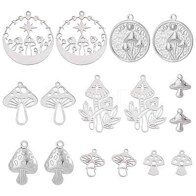 16Pcs 8 Style 201 & 304 Stainless Steel Charms STAS-SC0004-92-1