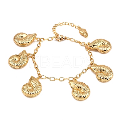 Summer 304 Stainless Steel Sea Animals Charm Bracelets BJEW-D359-16A-G-1
