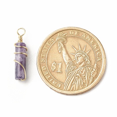 Natural Lepidolite Pendants PALLOY-JF01453-09-1