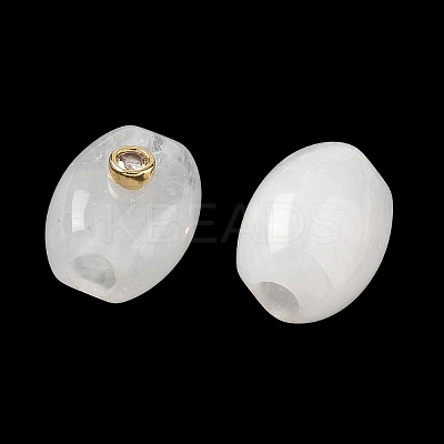Natural Quartz Crystal European Beads GG-CBA105B-02L-G-1