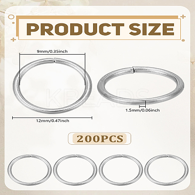 200Pcs 304 Stainless Steel Open Jump Rings STAS-LP0005-03-1