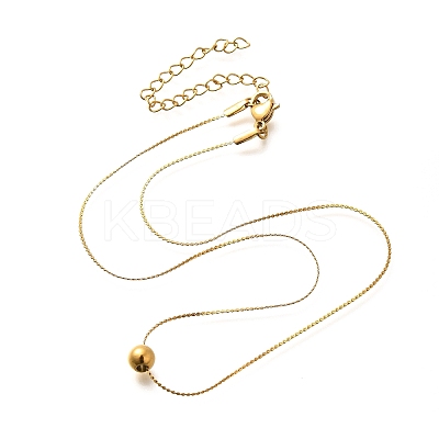 Stainless Steel Round Pendant Necklaces for Women NJEW-G160-02G-1