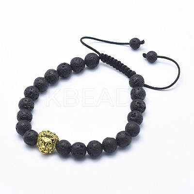 Nylon Cord Braided Bead Bracelets BJEW-F276-F-1