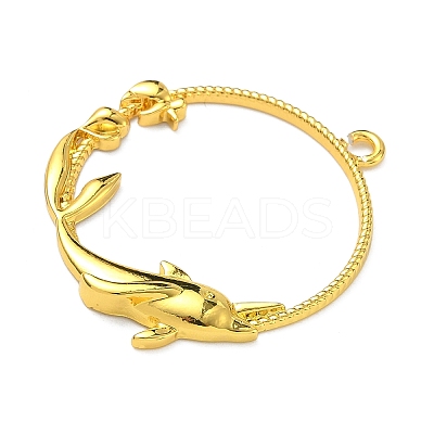 Ocean Theme Alloy Open Back Bezel Pendants PALLOY-F321-03D-G-1