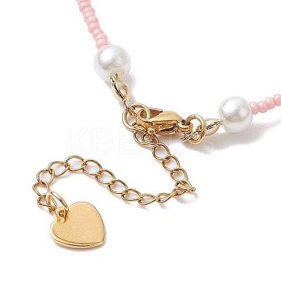 Glass Seed Pendant Necklaces for Women NJEW-MZ00031-05-1
